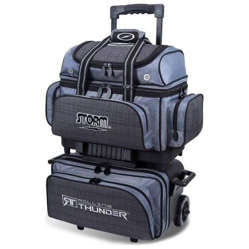 Storm 4 Ball Rolling Thunder Charcoal Plaid Grey Black Bowling Bag - BowlersParadise.com