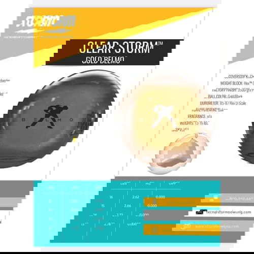 Storm Clear Belmo Gold Bowling Ball - BowlersParadise.com