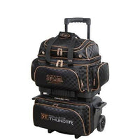 Storm Rolling Thunder 4 Ball Roller Checkered Black Gold Bowling Bag - BowlersParadise.com