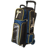 Track Premium Triple Roller Black Navy Yellow Bowling Bag - BowlersParadise.com