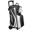 KR Strikeforce Drive Black/White Triple Roller Double Wheel Bowling Bag - BowlersParadise.com