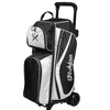KR Strikeforce Drive Black/White Triple Roller Double Wheel Bowling Bag - BowlersParadise.com
