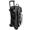 KR Strikeforce Drive Black/White Triple Roller Double Wheel Bowling Bag - BowlersParadise.com