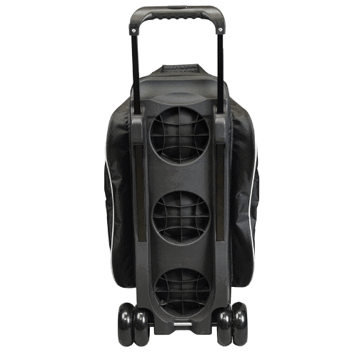 KR Strikeforce Drive Black/White Triple Roller Double Wheel Bowling Bag - BowlersParadise.com