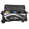 KR Strikeforce Drive Black/White Triple Roller Double Wheel Bowling Bag - BowlersParadise.com