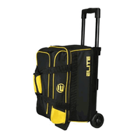 ELITE Basic Double Roller Black/Yellow Bowling Bag - BowlersParadise.com