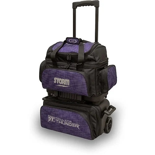 Storm Rolling Thunder 4-Ball Roller Black/Abstract Purple Bowling Bag