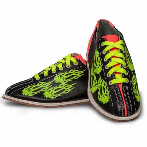 Linds Glow Balls of Fire Mens Lace Rental Bowling Shoes.