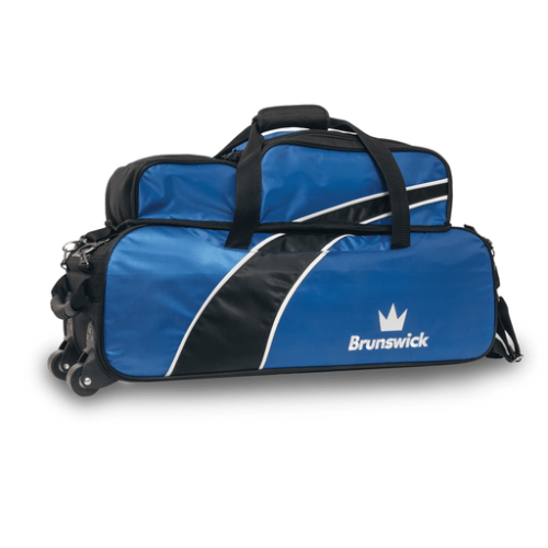 Brunswick Edge 3 Ball Tote with Pouch Bowling Bag Blue