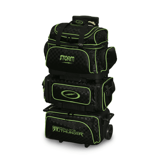 Storm Rolling Thunder 6 Ball Roller Checkered Bowling Bag Black/Lime.