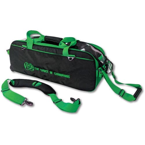 Vise 3 Ball Clear Top Roller/Tote Black/Green.