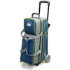 Brunswick Crown Deluxe Triple Roller Navy Lime Bowling Bag