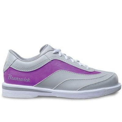 Brunswick Womens Intrigue Grey/Purple Right Hand Bowling Shoes.