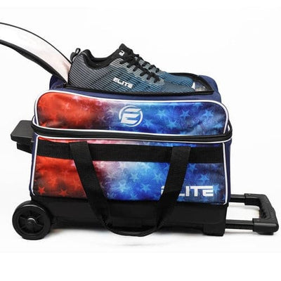 Elite Basic 2 Ball Double Roller Freedom Red/White/Blue Bowling Bag.