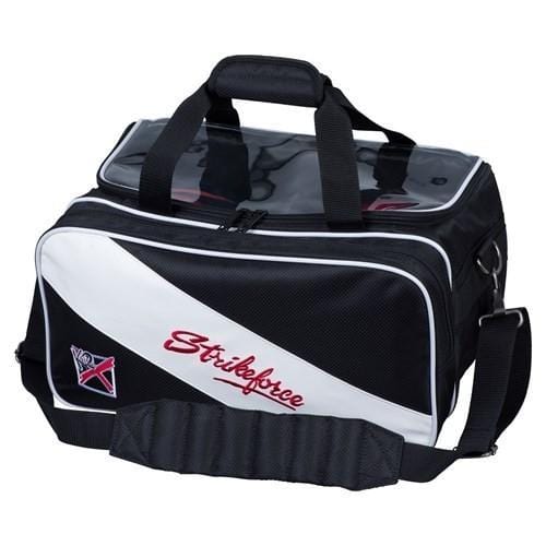 KR Strikeforce Fast Double Tote With Shoes Black White Bowling Bag