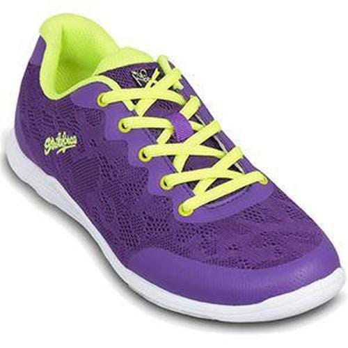 KR Womens Lace Purple Yellow Bowling Shoes