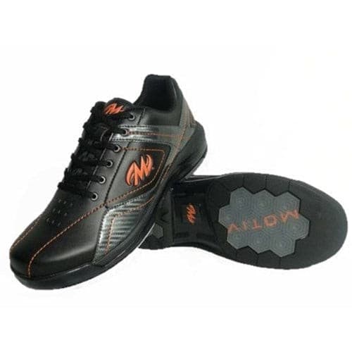 Motiv Mens Propel Black/Carbon/Orange Right Hand Wide Bowling Shoes.