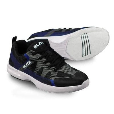 ELITE Men's Peak Black/Blue/Grey Bowling Shoes.
