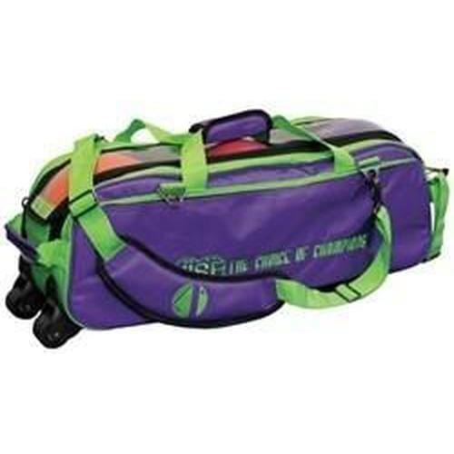 Vise 3 Ball Clear Top Tote Roller Grape Green Bowling Bag