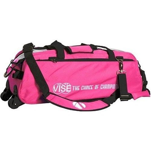 Vise 3 Ball Clear Top Tote Roller Pink Bowling Bag