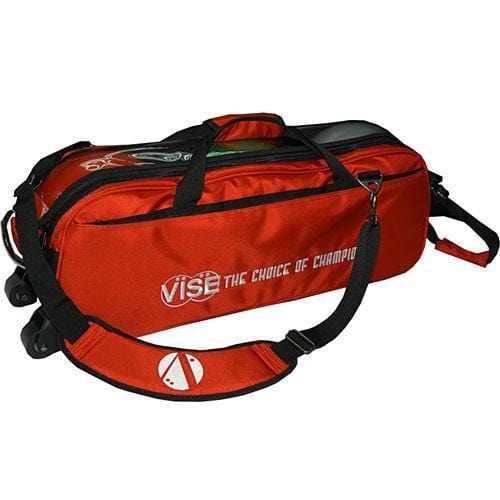 Vise 3 Ball Clear Top Tote Roller Red Bowling Bag